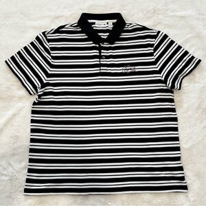 Lacoste Men's Polo Shirt with Black and White Stripes